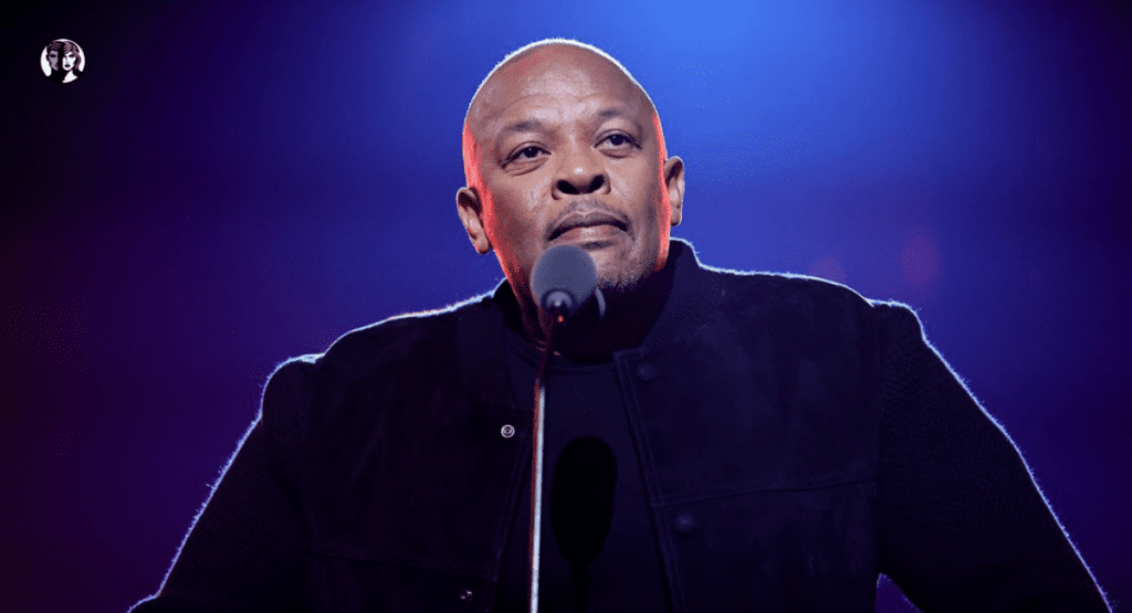 Dr. Dre performing at the Super Bowl LVI halftime show
